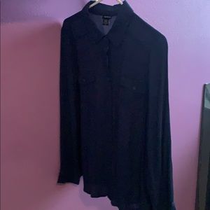 Lightweight navy blue with barely there pinstripe